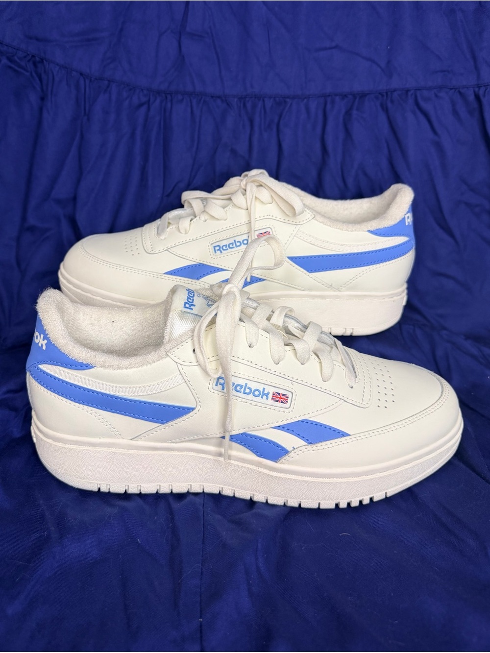 Reebok Women's Club C Double Revenge Sneakers Blue & White Size 10